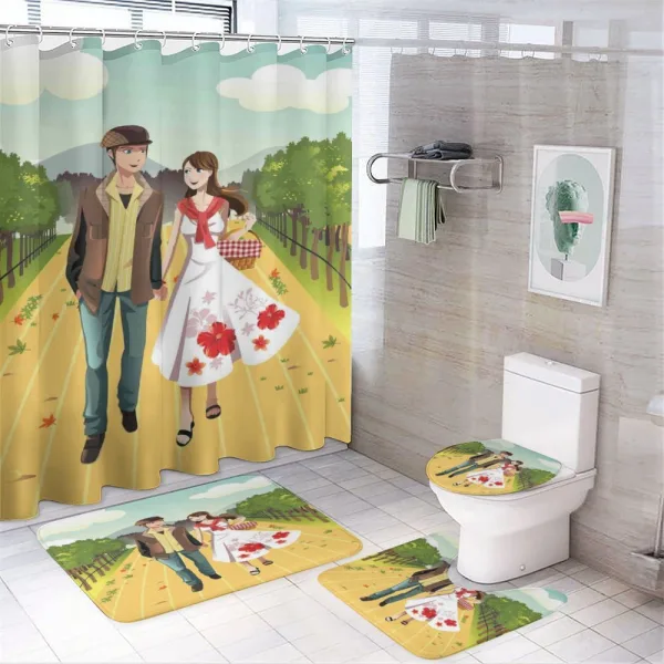 Couple in Vineyard on a shower curtain