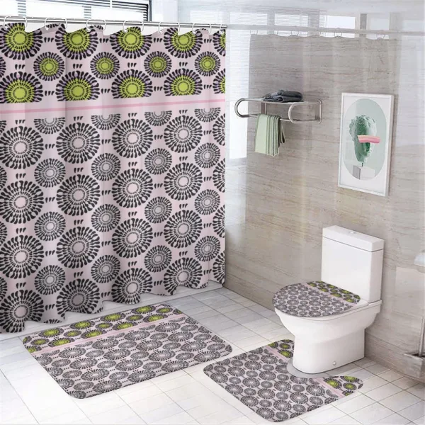 Creative Tribal Circular Pattern on a shower curtain