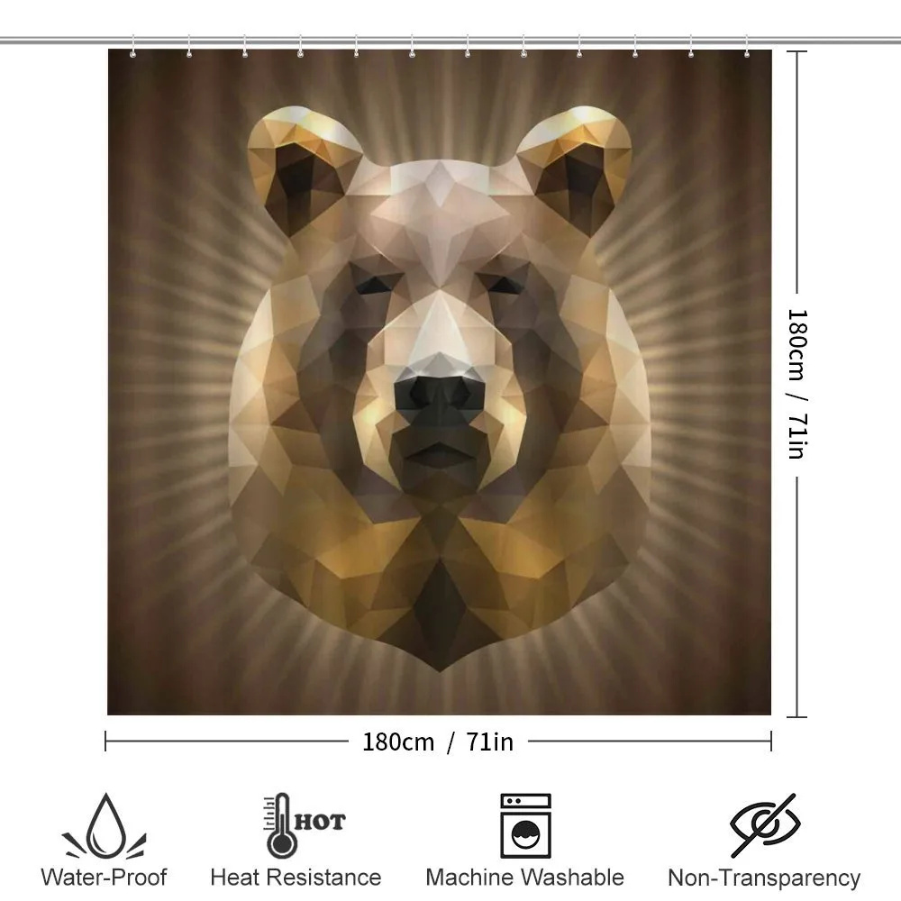 Geometric Grizzly Portrait — Detail 2