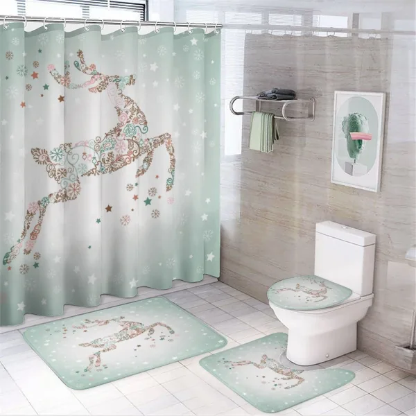 Hovering Deer with Fairy on a shower curtain
