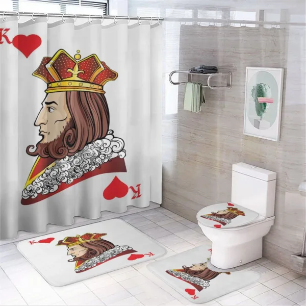King of Heart Play Card on a shower curtain