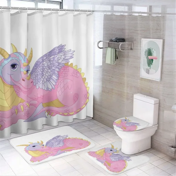 Lady Dragon Posing on a shower curtain