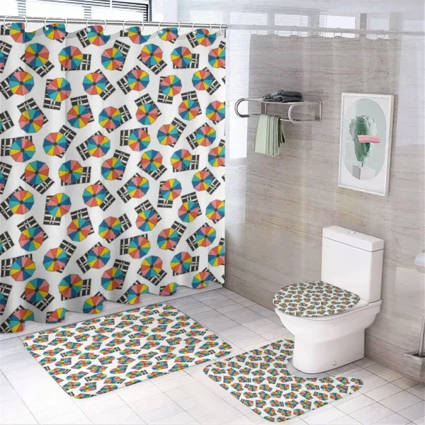 Laying Under Parasols Art on a shower curtain