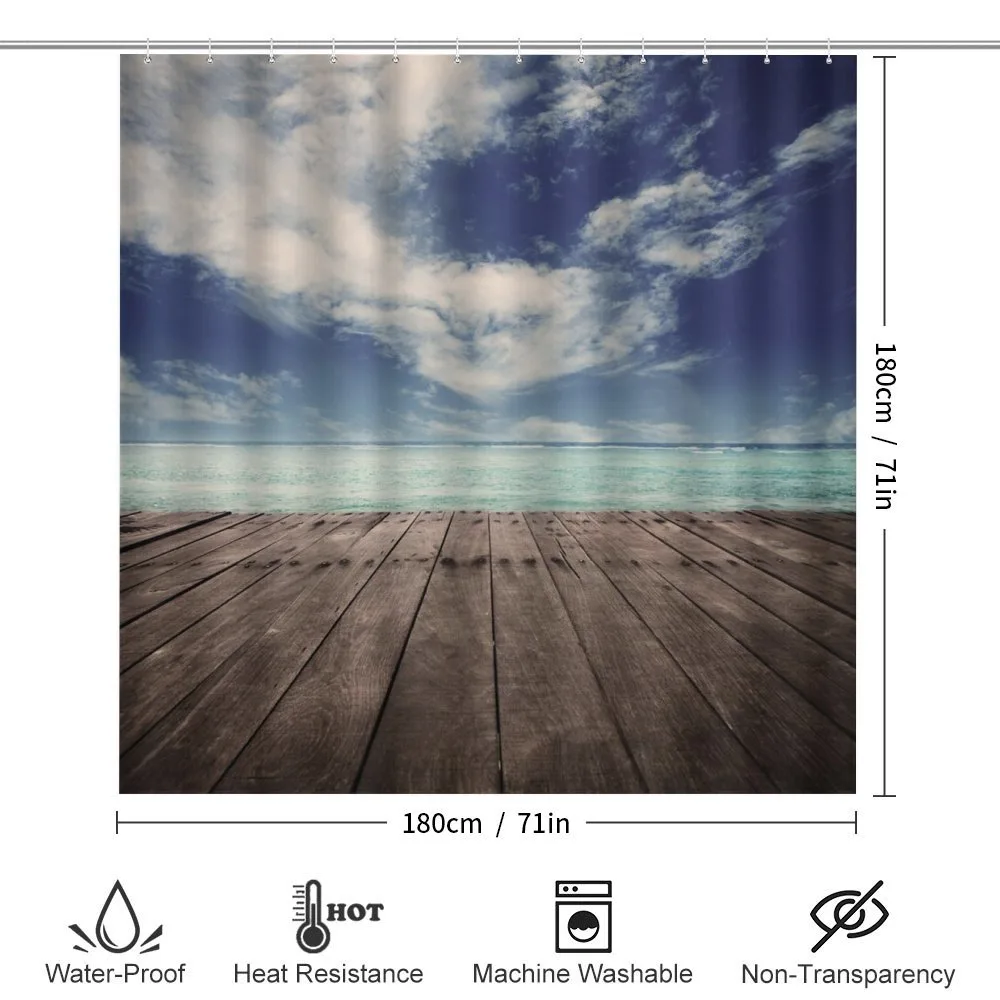 Ocean Cloudy Sky Wooden Pier — Detail 2