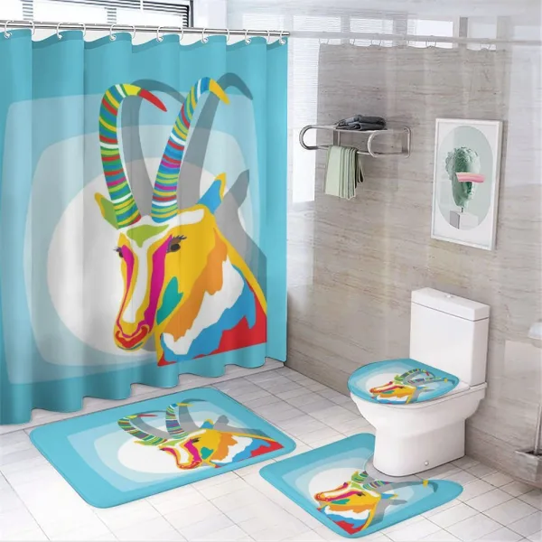 Pop Art Colorful Portrait on a shower curtain
