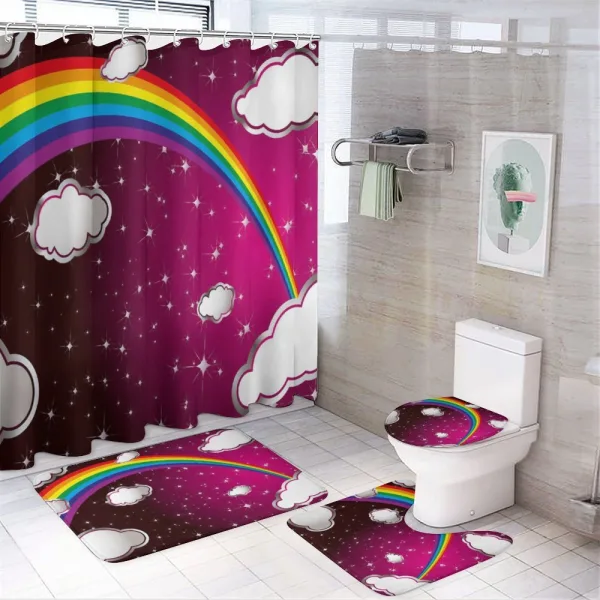 Rainbow Colored Stars on a shower curtain
