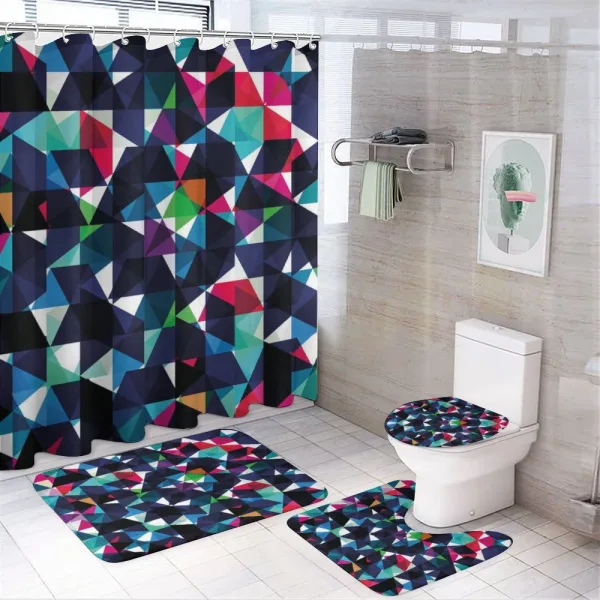 Retro Colorful Mosaic on a shower curtain