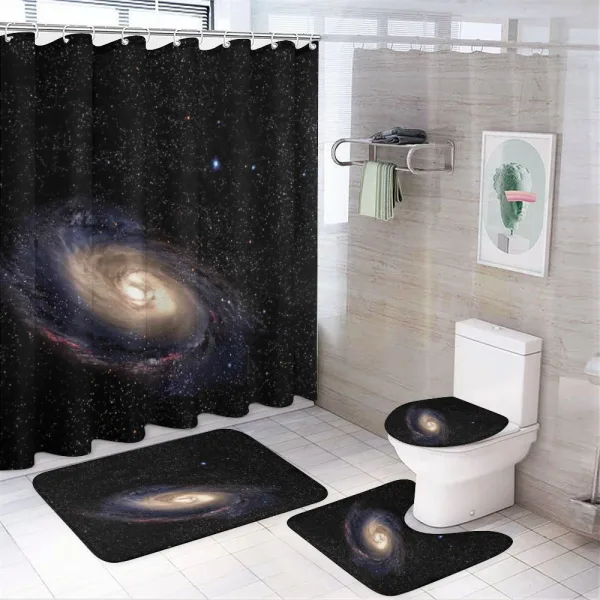 Spiral Space Universe on a shower curtain