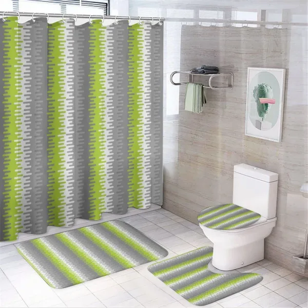 Wavy Vertical Stripes on a shower curtain