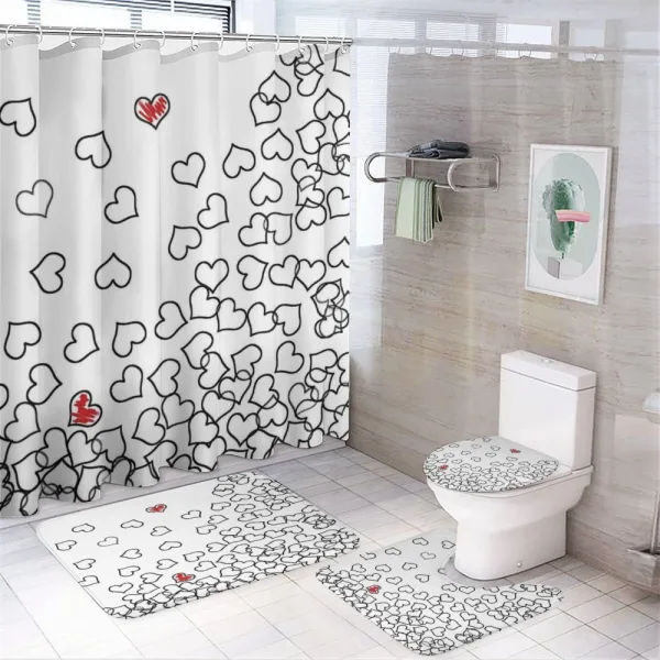 Wedding Heart Shape on a shower curtain