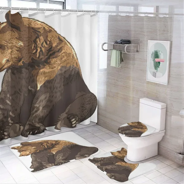 Wildlife Beast Cartoon on a shower curtain