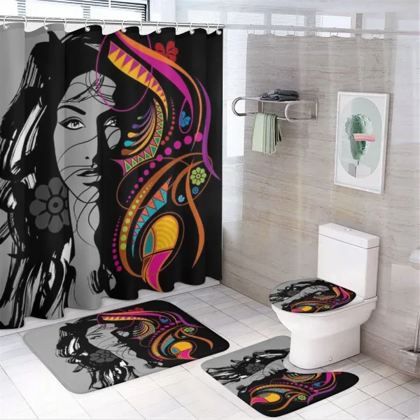 Woman Portrait Glamor Art on a shower curtain