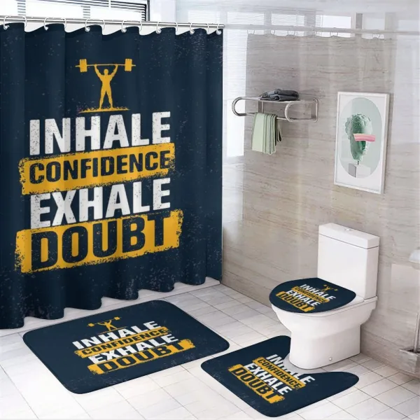 Athlete Weighlift on a shower curtain