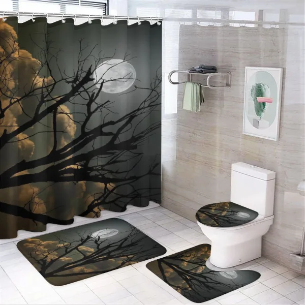 Bare Branches and Full Moon on a shower curtain