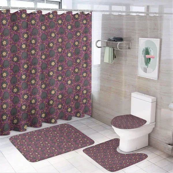 Cartoon Cheerful Sheep on a shower curtain