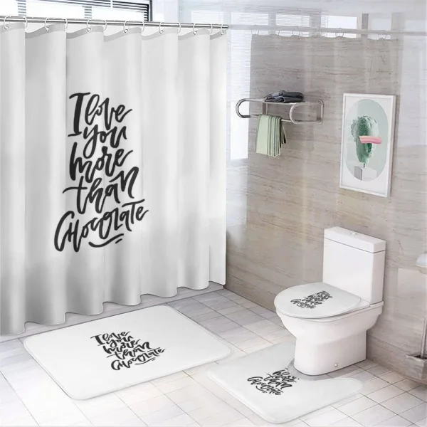Chocolate Phrase on a shower curtain
