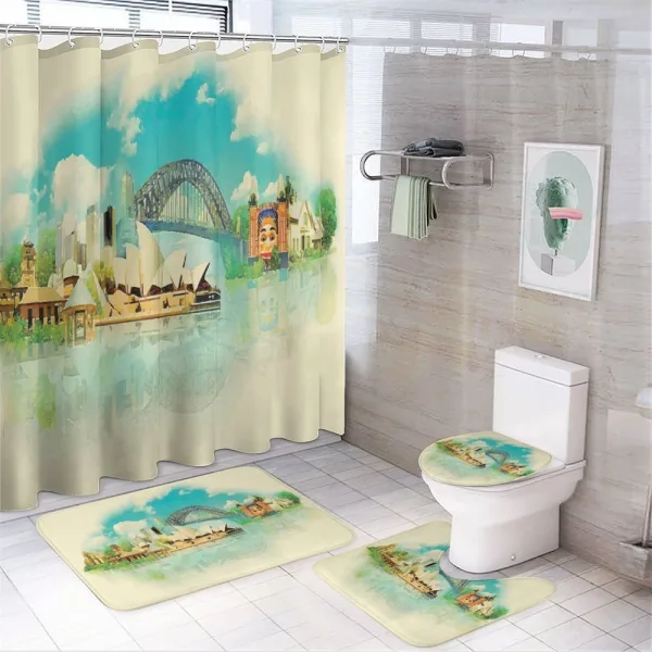 Cityscape Sydney on a shower curtain