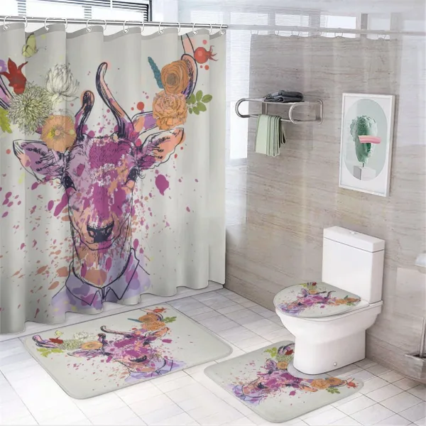 Deer Portrait on a shower curtain