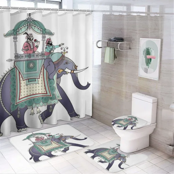 Elephant with Prince on a shower curtain