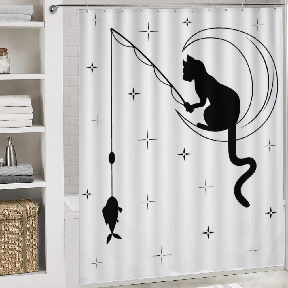 Fishing Kitty on Moon Art — Detail 4