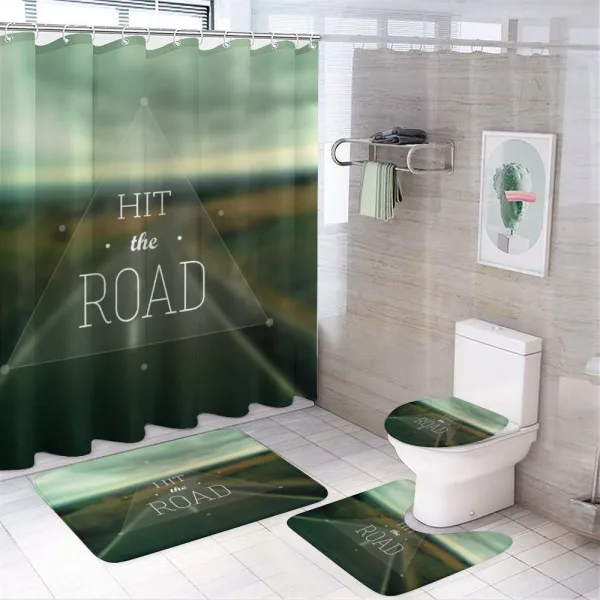 Hit the Road Highway on a shower curtain