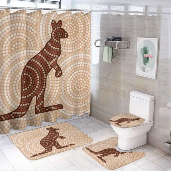 Kangaroo with Dots on a shower curtain