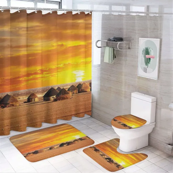 Landscape on a shower curtain