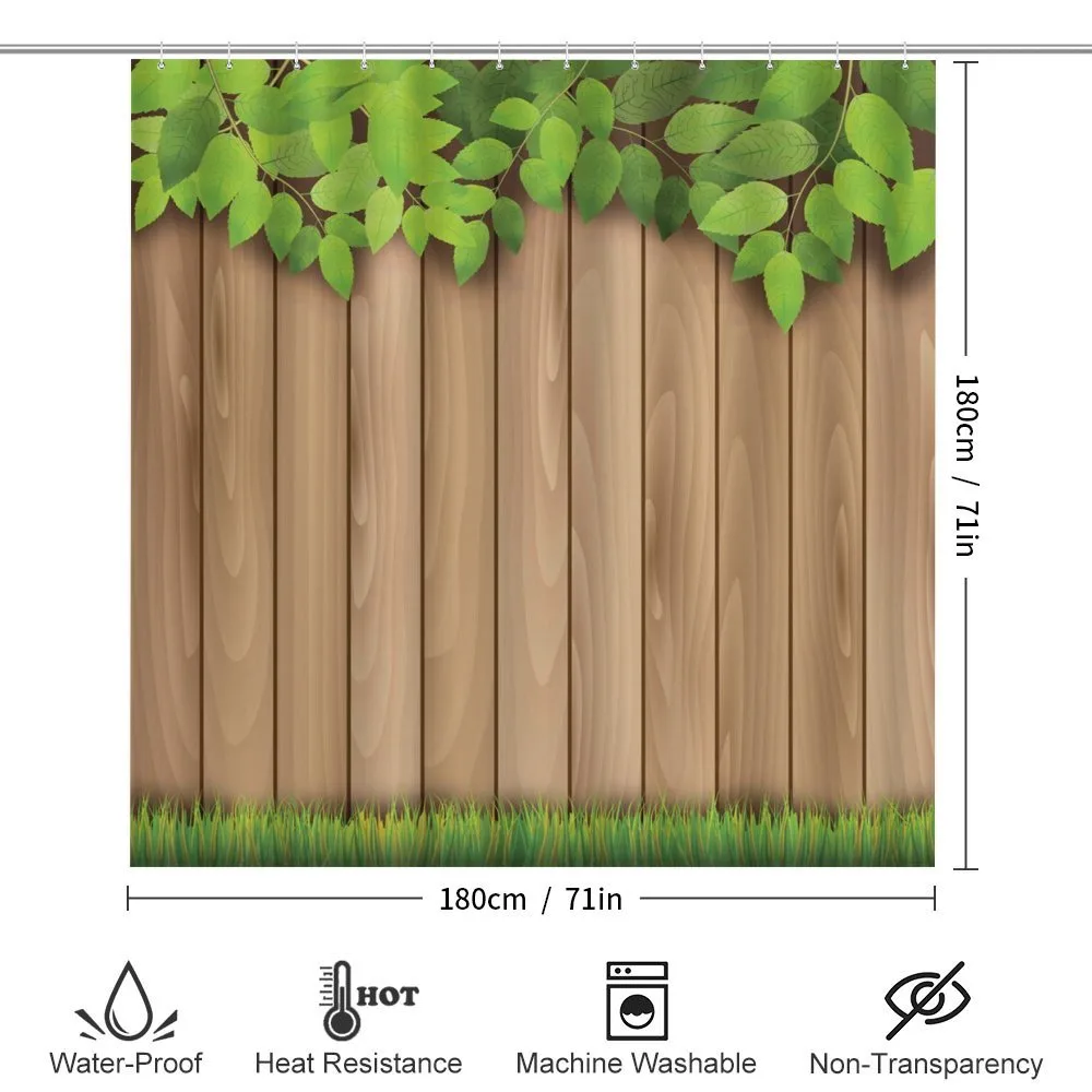 Leafy Tree Branch Grass Fence — Detail 2