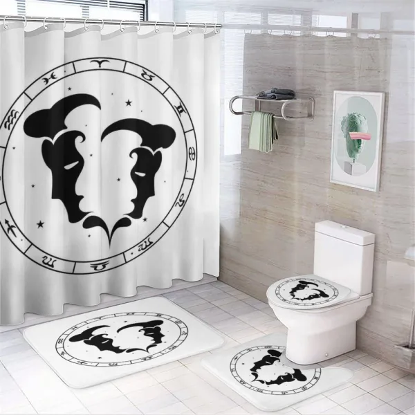 Male Portraits on a shower curtain
