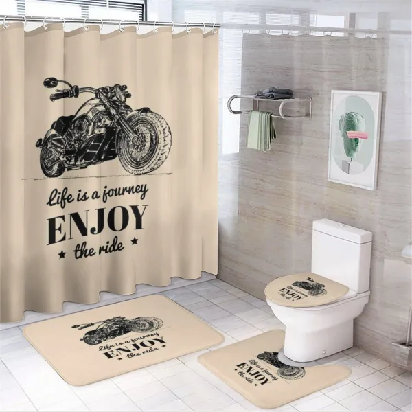 Monotone Chopper on a shower curtain