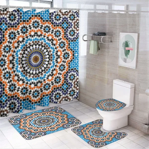 Moroccan Ceramic Tile on a shower curtain