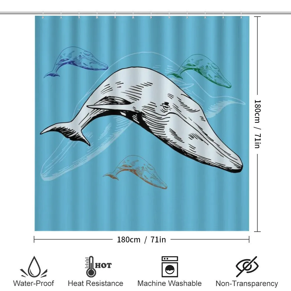 Ocean Whales Hand Drawn — Detail 2