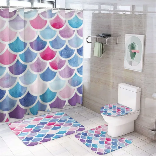 Pastel Mermaid Pattern on a shower curtain