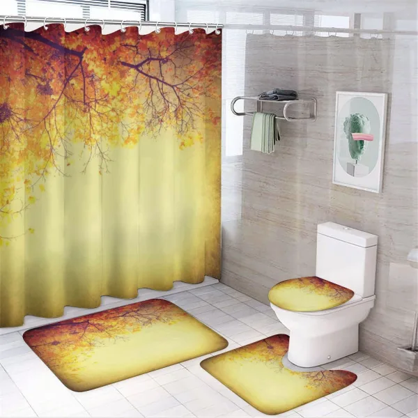 Retro Autumn View on a shower curtain