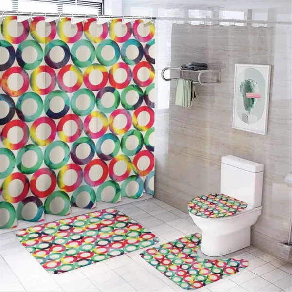Retro Spots on a shower curtain