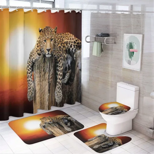 Safari Leopard on Tree on a shower curtain