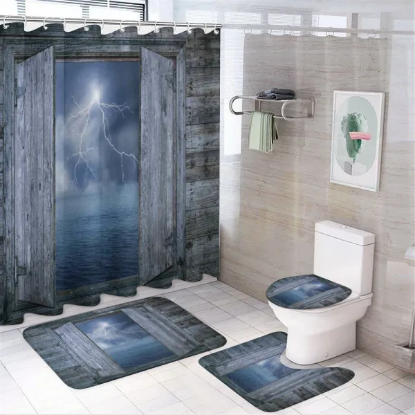 Thunder Bolt at Night on a shower curtain