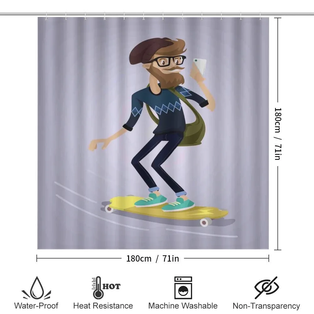 Young Man on Longboard — Detail 2