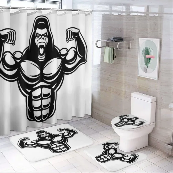 Athletic Bodybuilder Beast on a shower curtain