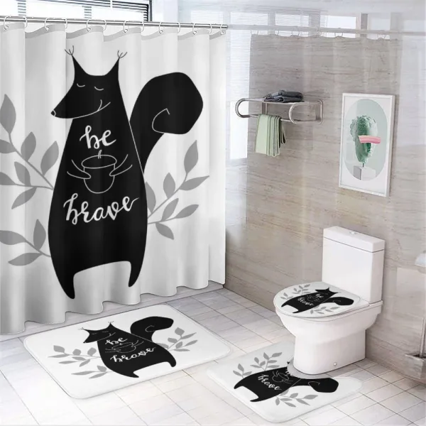 Be Brave Words Inspiration on a shower curtain
