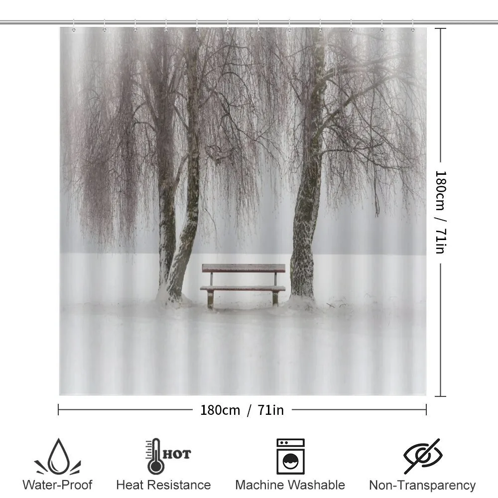 Bench Trees Snowflakes — Detail 2