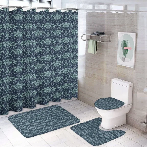 Complex Flower Patterns on a shower curtain