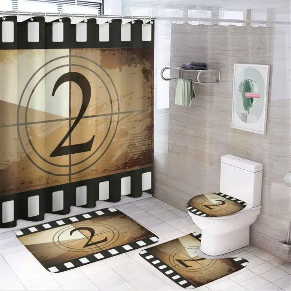 Countdown Theme on a shower curtain