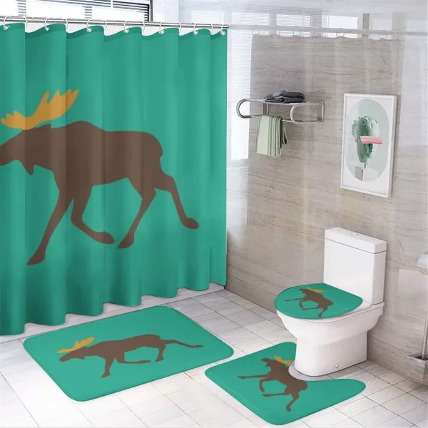 Deer Family and Antlers on a shower curtain