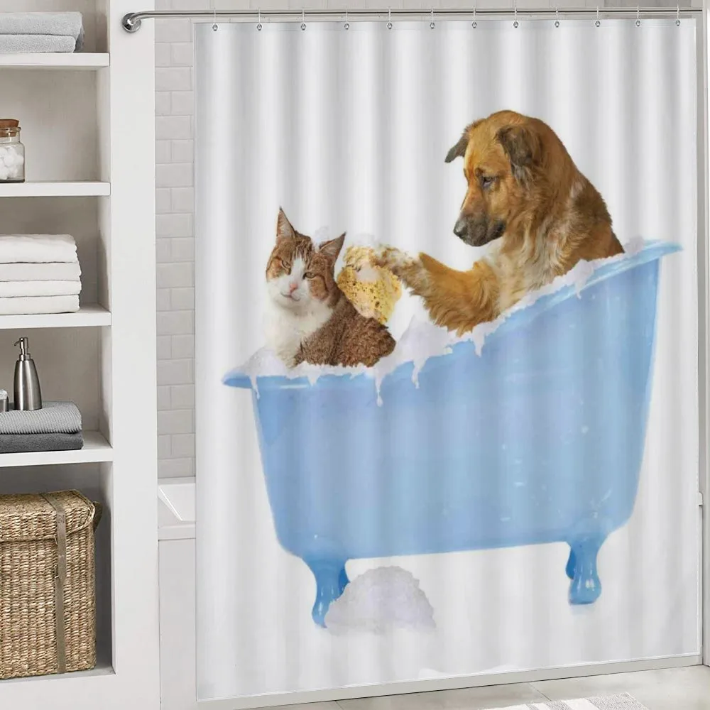 Dog and Cat in Bathtub — Detail 4