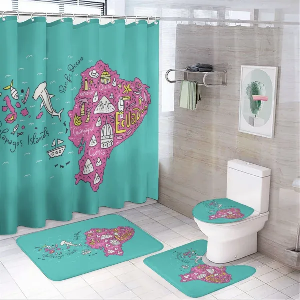 Doodle Map Main on a shower curtain