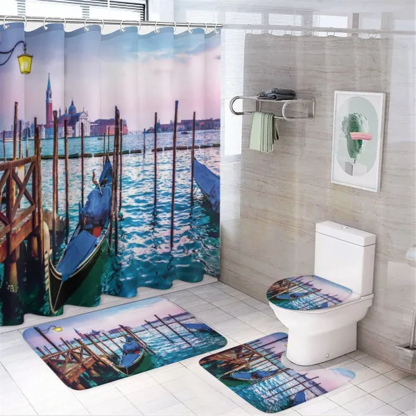 Dreamy View in Evening on a shower curtain