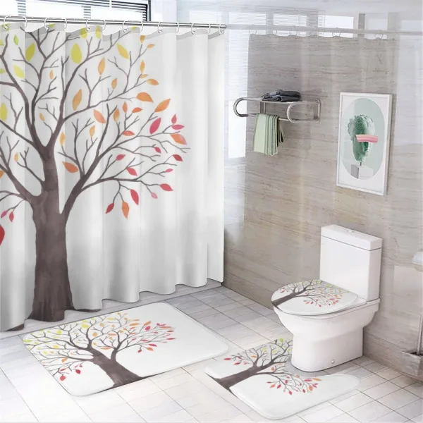 Forest Trees with Leaves on a shower curtain