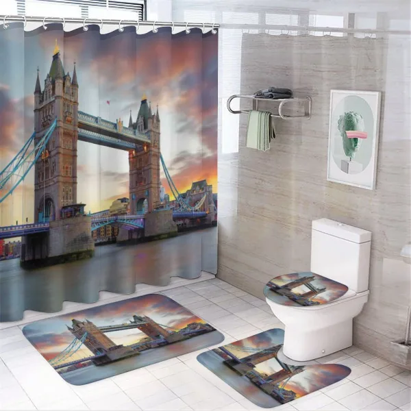 Historical Tower Bridge on a shower curtain