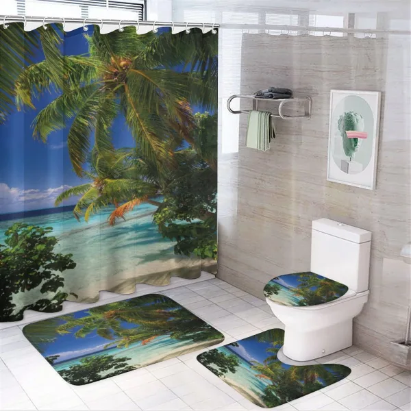 Maldives Palms Sky on a shower curtain